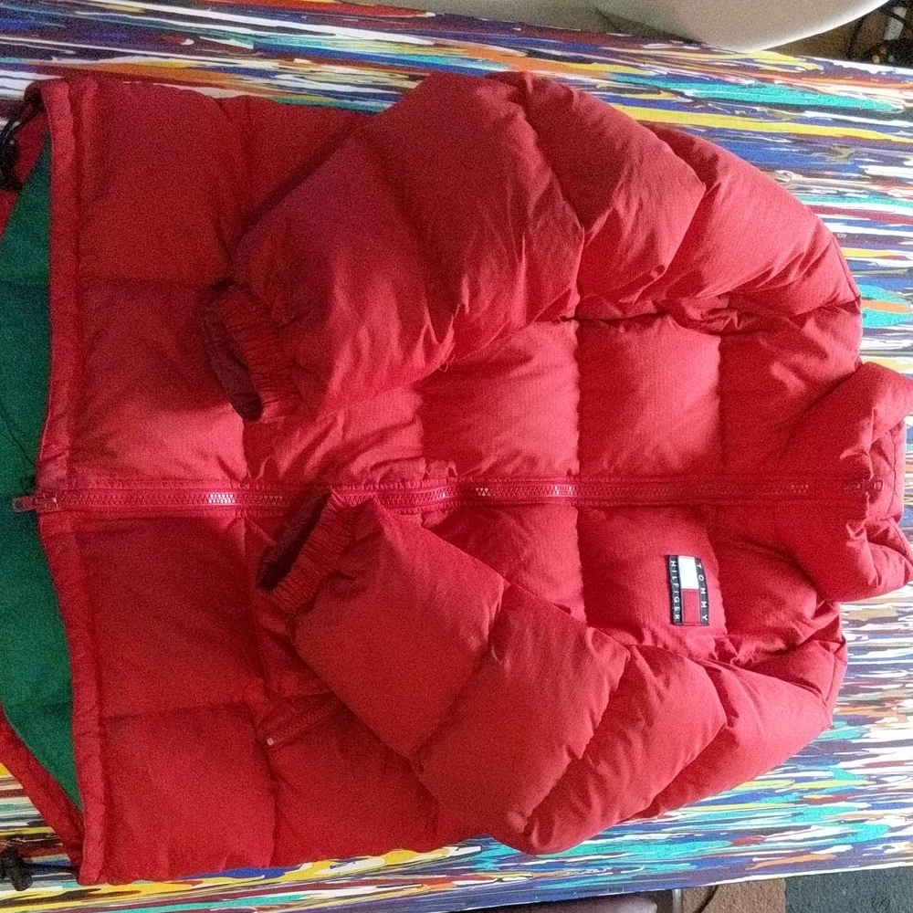 Tommy Hilfiger Vibrant Red Puffer Coat